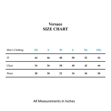 versace grössen|Versace size chart .